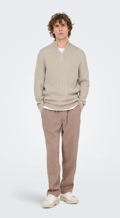 Produktbild Only & Sons Onsloui Reg 12 Cabel Half Zip Knit Noos (L)