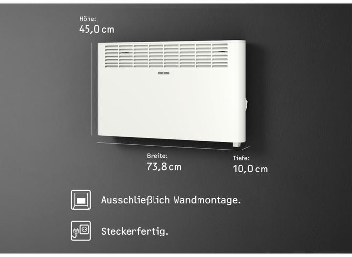 Produktbild Stiebel Eltron CNS 2000 Plus LCD, 2,0 kW Wandkonvektor für ca. 25 m², TÜV geprüft (2000 W)