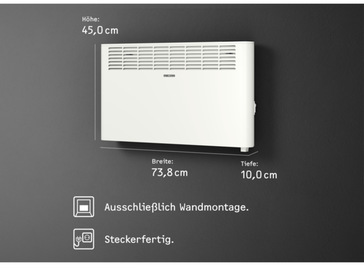 Produktbild Stiebel Eltron CNS 2000 Plus LCD, 2,0 kW Wandkonvektor für ca. 25 m², TÜV geprüft (2000 W)