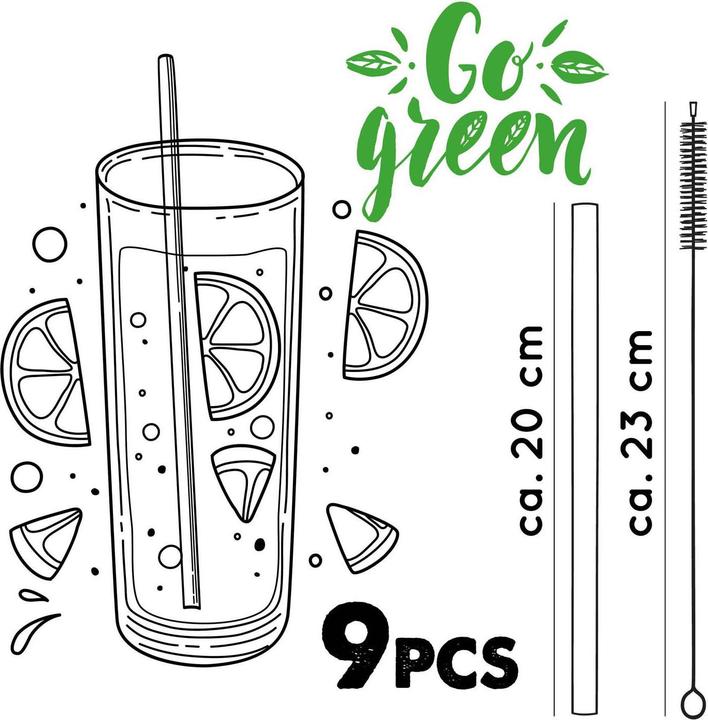 Immagine prodotto Cannucce 8pc in bambù con spazzola (9x)