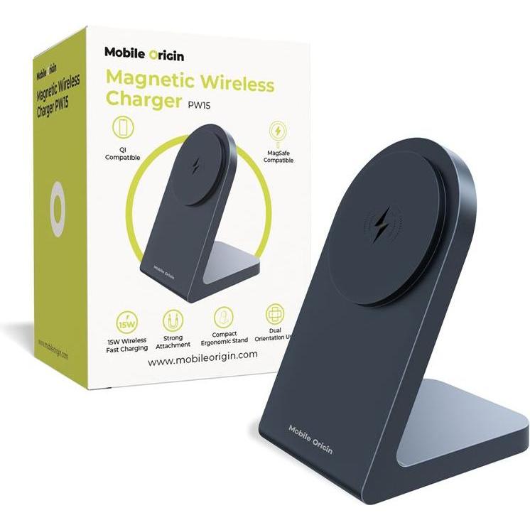 Mobile Origin Magnetic Wireless Charger PW15 MagSafe Compatible, Caricabatteria senza fili