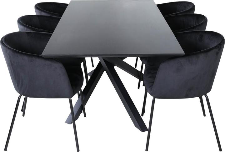 Actual product image Ebuy24 Piazza 37 dining set (7-piece) (MDF, Iron, Wood)