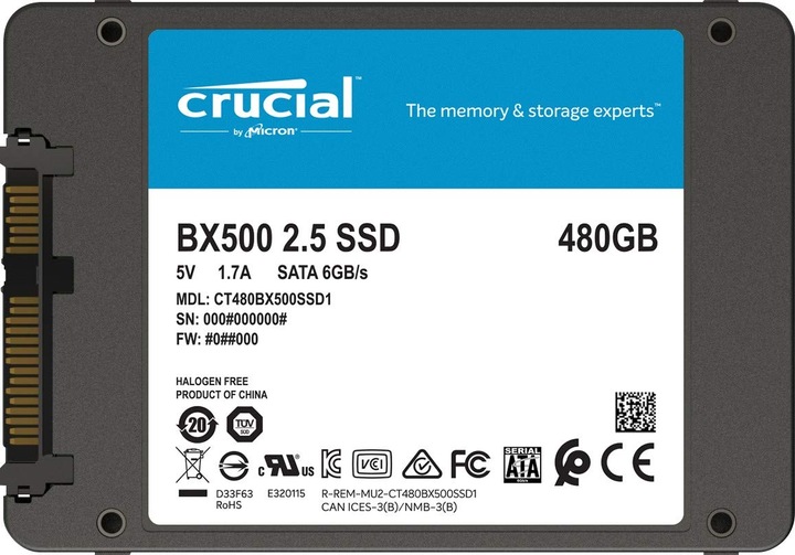 Produktbild Crucial BX500 (480 GB, 2.5")