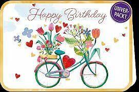 Produktbild Edition Gollong Doppelkarte. Simply Gold. Happy Birthday - Fahrrad (1 Stk.)