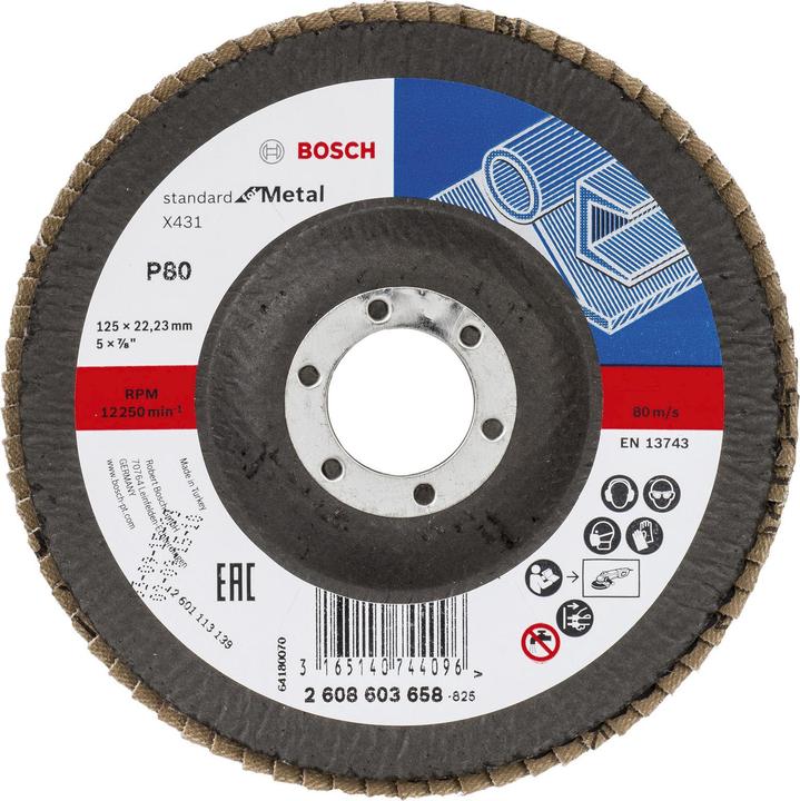 Actual product image Bosch Professional Zubehör Flap disc X431 Standard for Metal, angled, 125 mm, 22.23 mm, 80 (80)