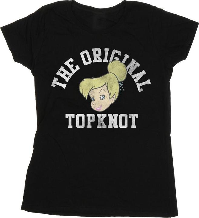 Actual product image Disney Womens/Ladies Tinker Bell Original Topknot Cotton T-Shirt (S)