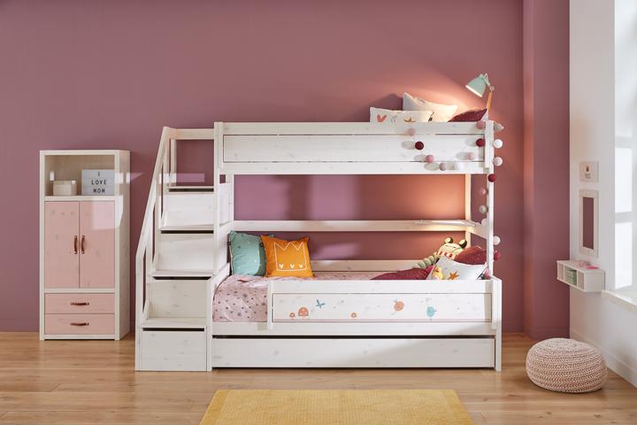 Image du produit Lifetime Kidsrooms Familiy Lit superposé avec escalier, protection contre les chutes Sommier Deluxe