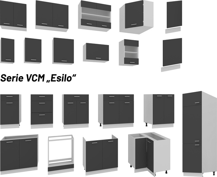 Produktbild VCM Küchenschrank Breite 50 cm Schublade Unterschrank Küche Küchenmöbel Esilo (50 x 46 x 82 cm)
