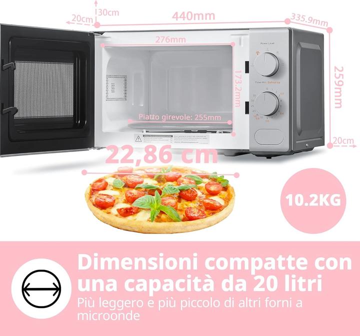 Image du produit Comfee Magnétron compact avec 5 niveaux de puissance et fonction de décongélation rapide (20 l)