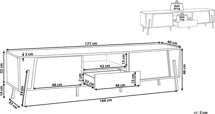 Actual product image Beliani Blackpool (177 x 40 x 46 cm)