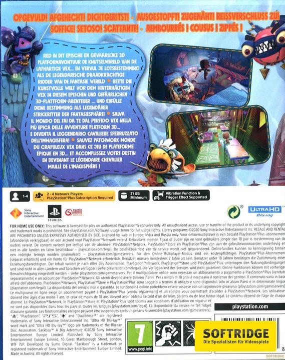 Actual product image Sony Sackboy: A Big Adventure (PS5, DE, FR, IT)