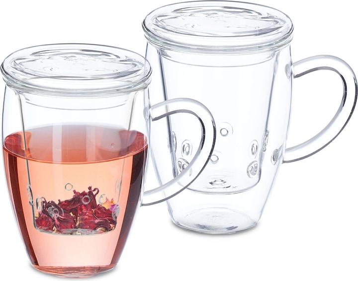 Relaxdays 2x Teeglas (450 ml, 2 x)