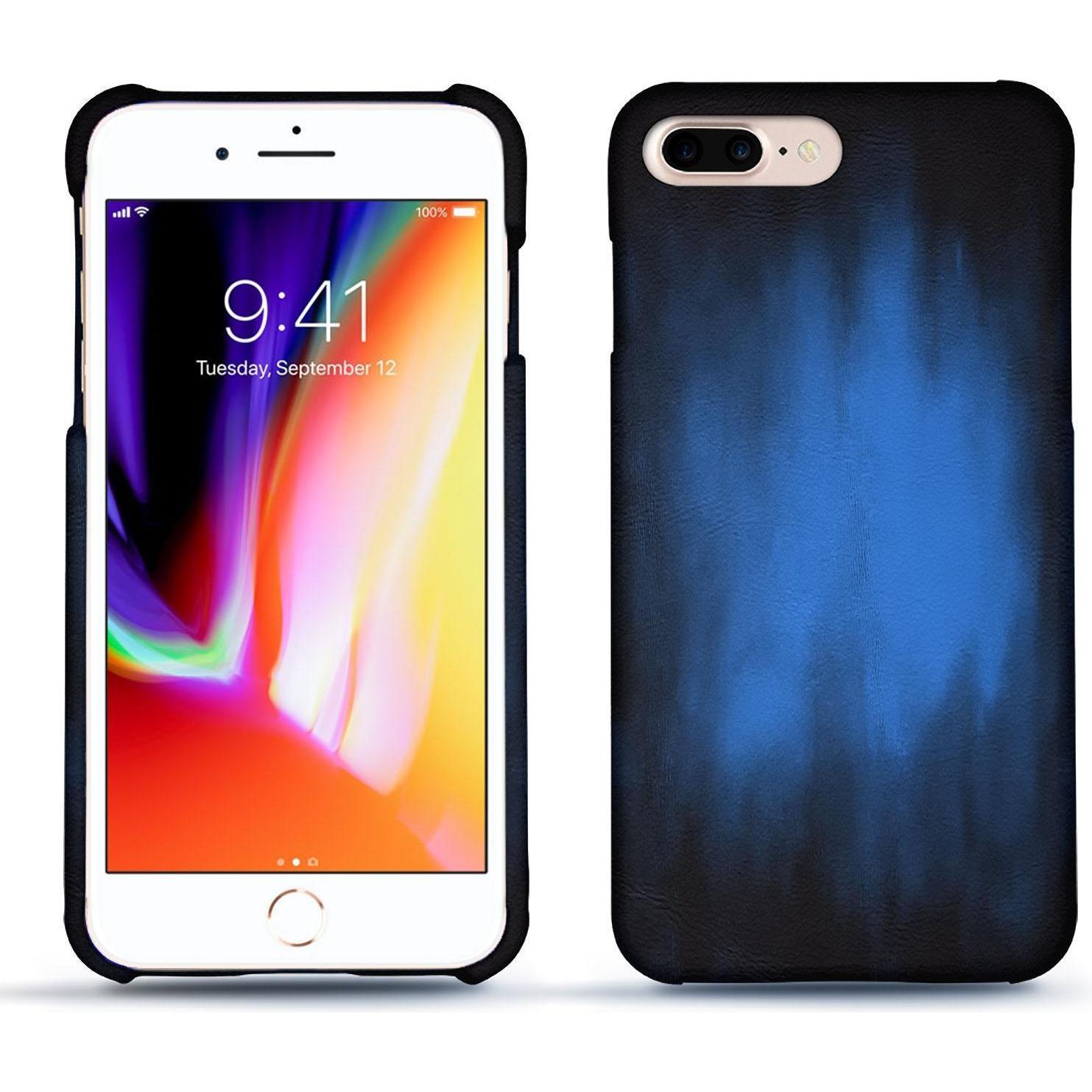 Noreve Lederschutzhülle (Apple iPhone 8 Plus), Smartphone Hülle, Blau