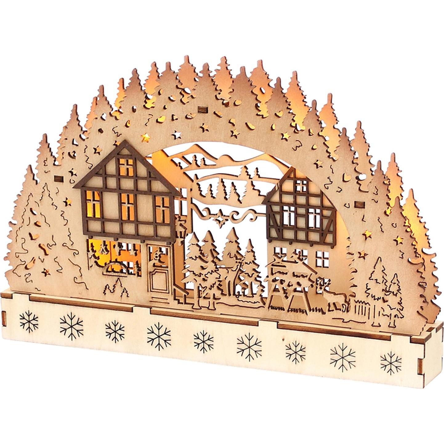 Thumbnail - SIGRO, Weihnachtsbeleuchtung, Holz Schwibbogen, LED