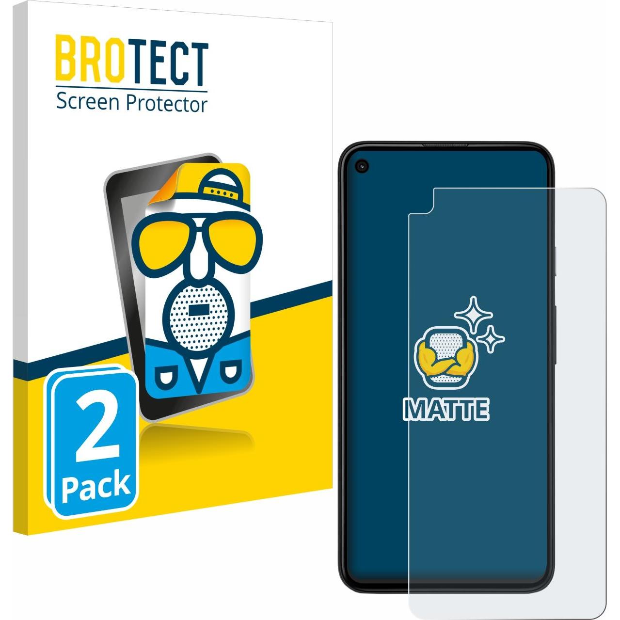 BROTECT Entspiegelungs-Schutzfolie Displayschutz Matt (2 Stück, Google Pixel 4a 5G), Smartphone Schutzfolie, Schwarz