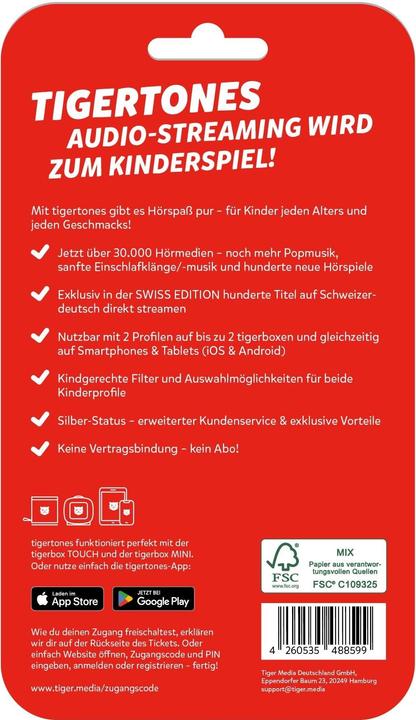Image du produit Tigermedia tigertones DUO - Ticket 12 Monate Swiss-Edition (Suisse-allemand)