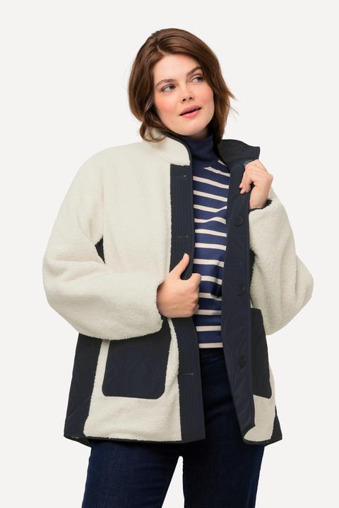Produktbild Ulla Popken Wendejacke, Stepp/Teddyfleece, Stekragen, recycelt (46, 48)