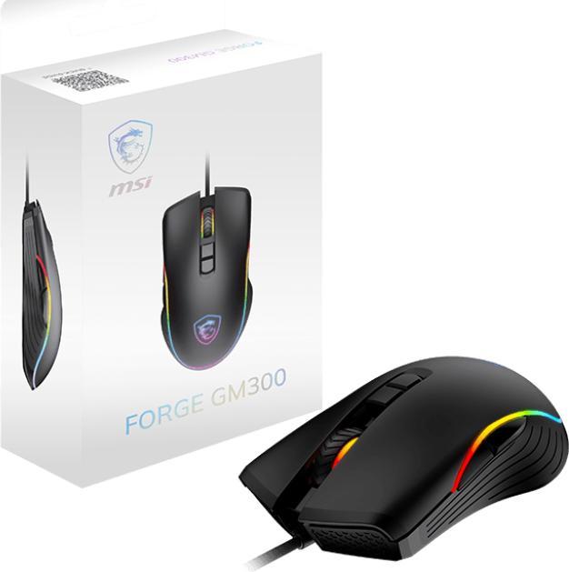Actual product image MSI Clutch GM300 Gaming Mouse, Black, USB (Cable)