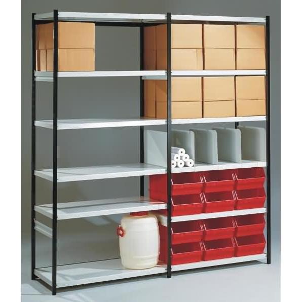 Kerkmann, Regal, Magazin-Regal Stora 100 Regalfeld BxTxH 100x50x225cm schwarz/lichtgrau