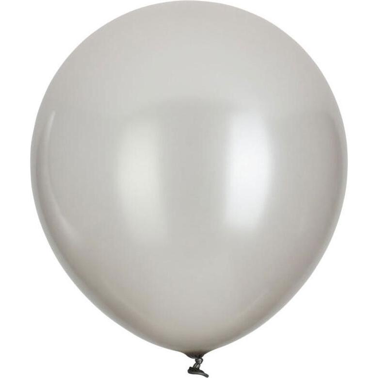 Luftballons Silber, 18 Stück.