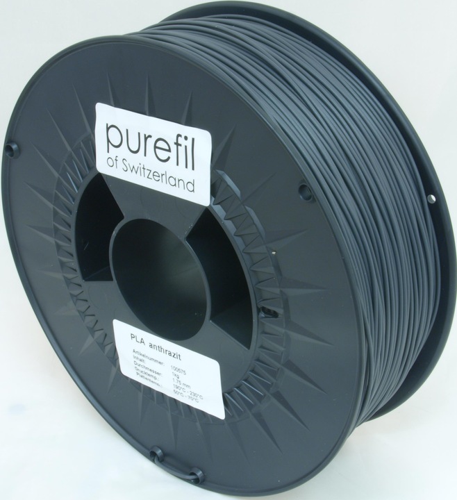 Actual product image Purefil Filament (PLA, 1.75 mm, 1000 g, Grey)