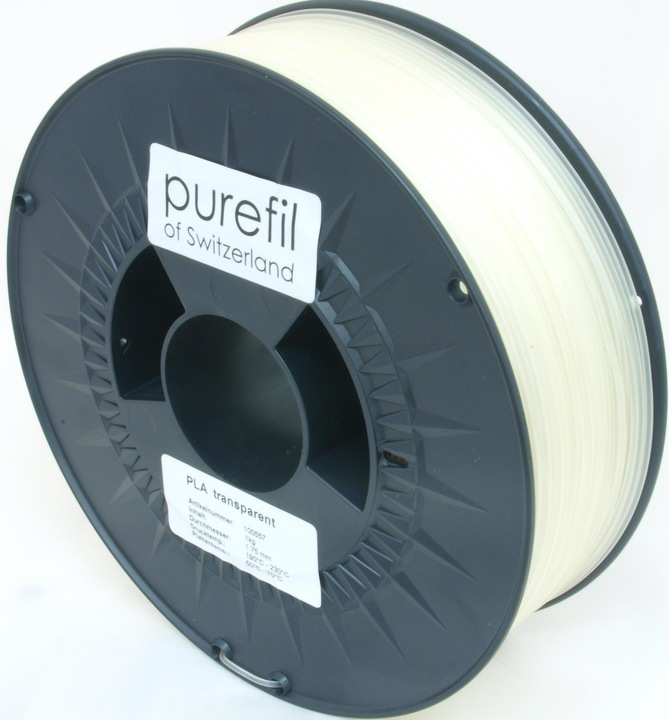 Actual product image Purefil Filament (PLA, 1.75 mm, 1000 g, Transparent)
