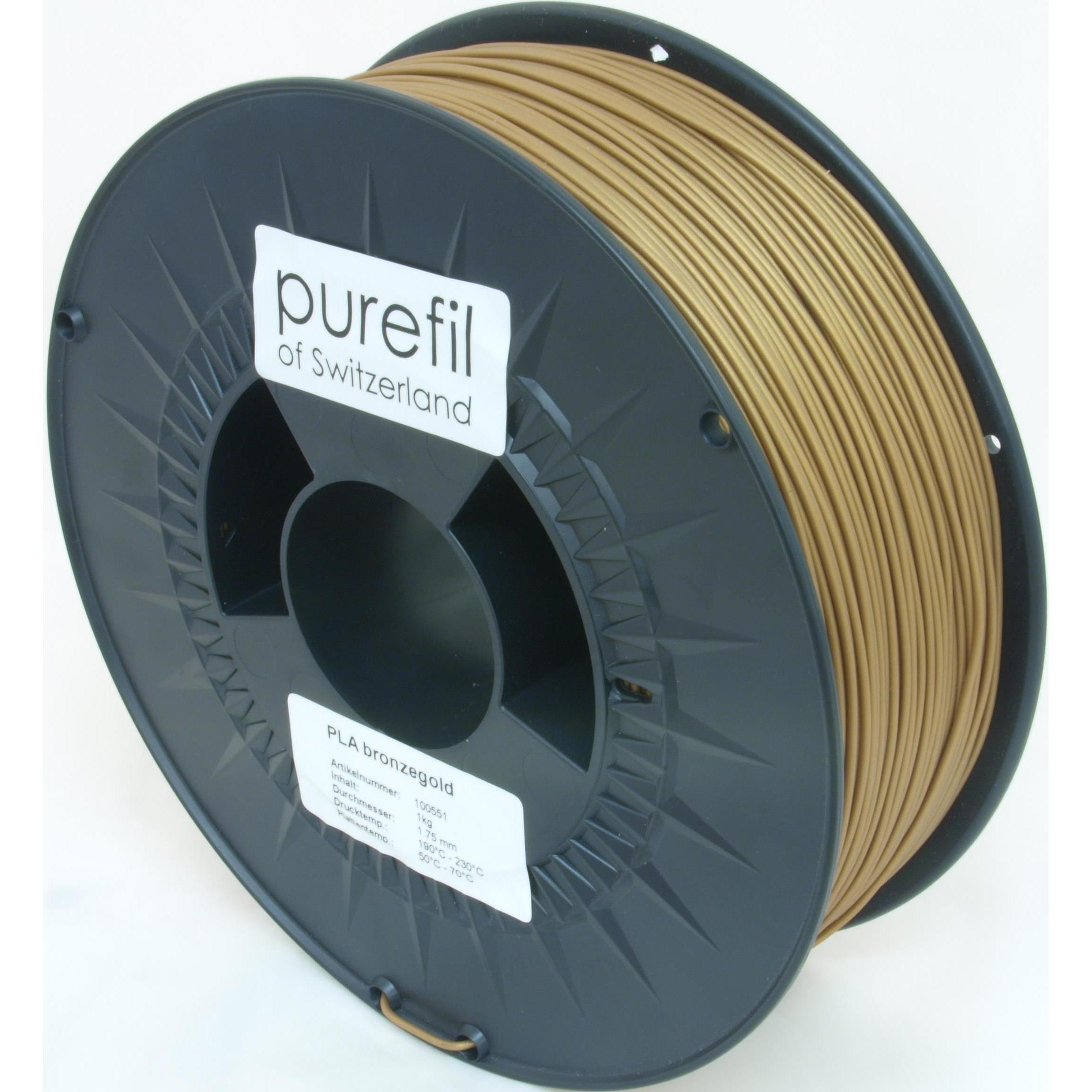 Thumbnail - Purefil Filament (PLA, 1.75 mm, 1000 g, Gold), 3D Filament, Gold