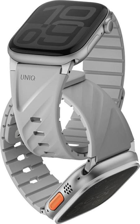 Productafbeelding Uniq Strap Fluo for Apple Watch 49/46/45/44/42/41/40mm Magnetic grey (Silicium)