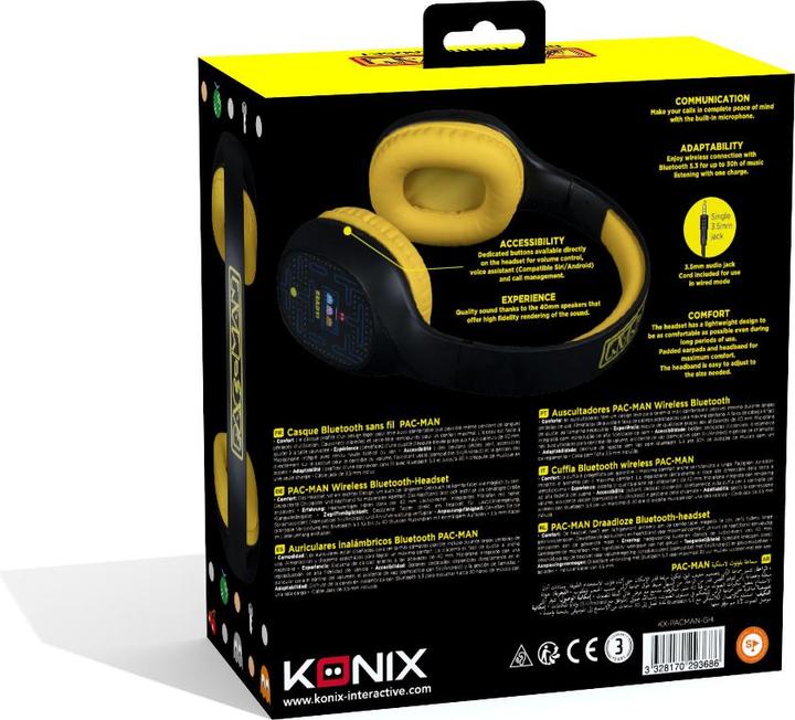 Actual product image Konix Casque Bluetooth - PacMan (Cable, Wireless)