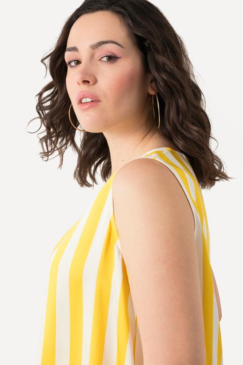 Actual product image Ulla Popken Sleeveless Striped Satin Top (54)