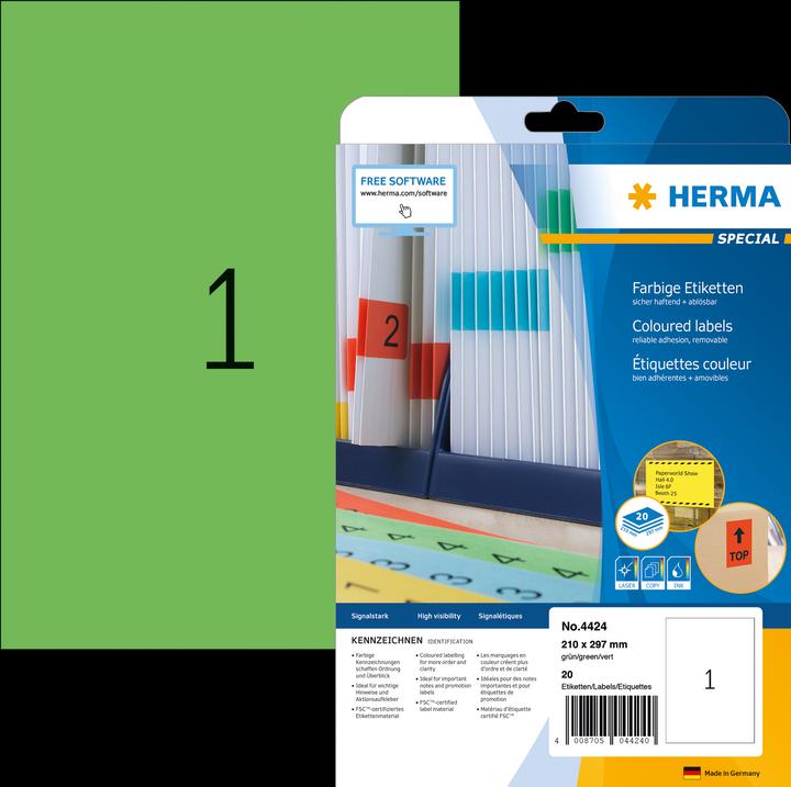 Immagine prodotto Herma Etichette a colori A4 rimovibili