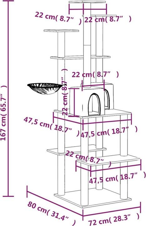 Produktbild vidaXL Caligula (167 cm, Hellgrau)