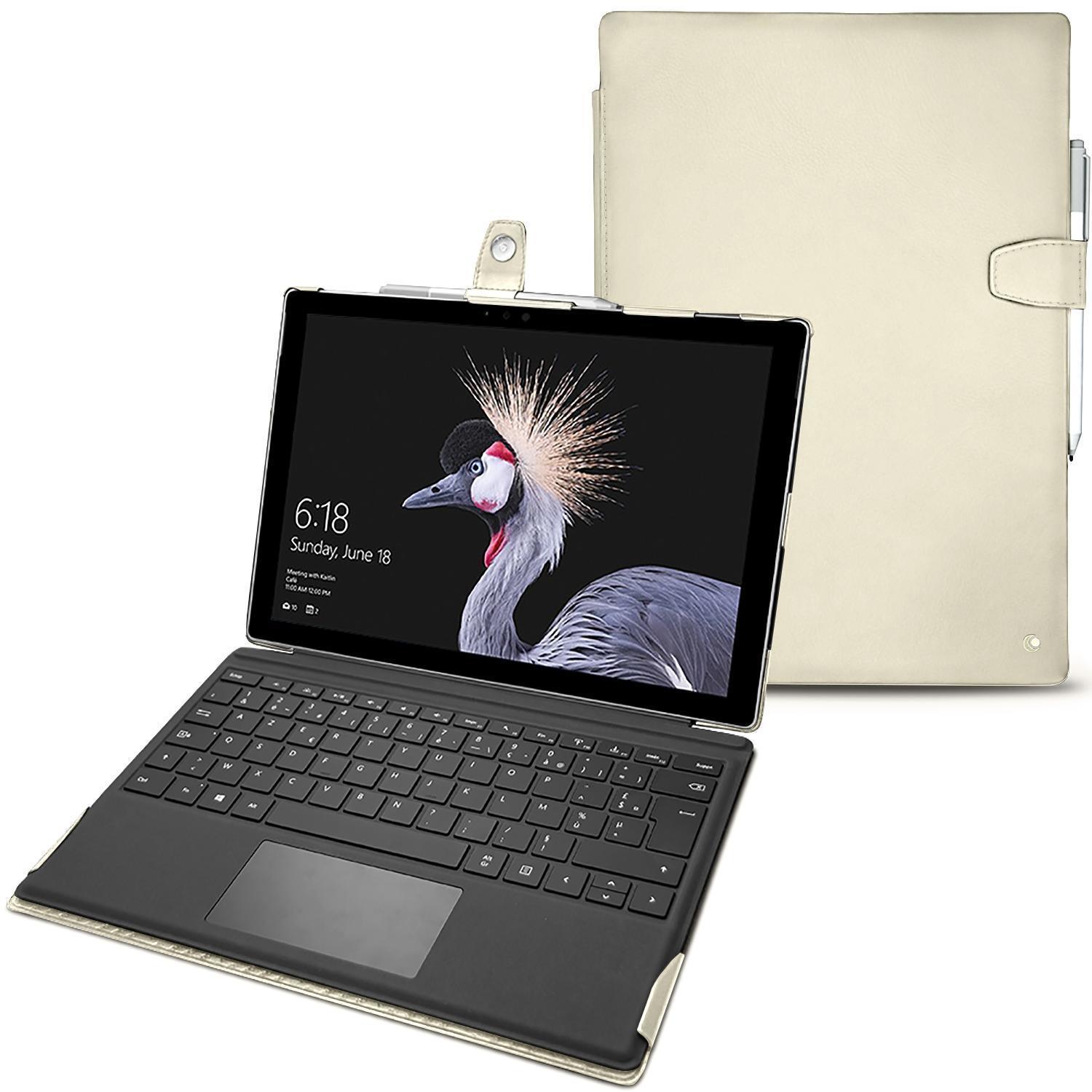 Thumbnail - Noreve Lederschutzhülle (Surface Pro (2017)), Tablet Hülle, Weiss