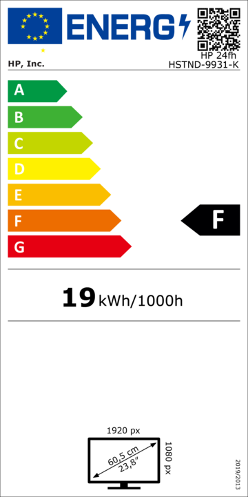 Energie-Label HP 24fh (1920 x 1080 Pixel, 24")
