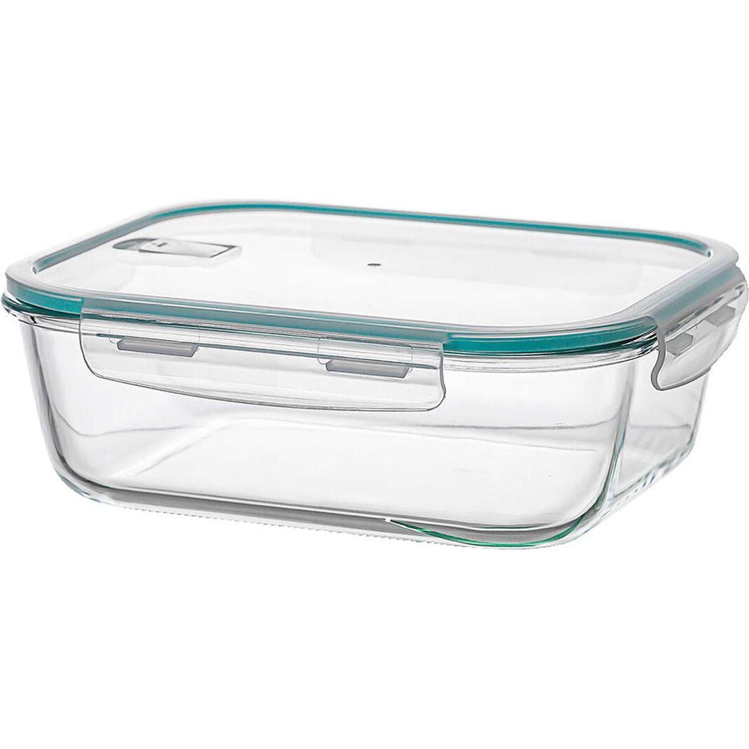 Ovenza Trasparente Lunchbox Rechteckig Durchsichtig Silikon Borosilikatglas 2,25 L, Portapranzo,