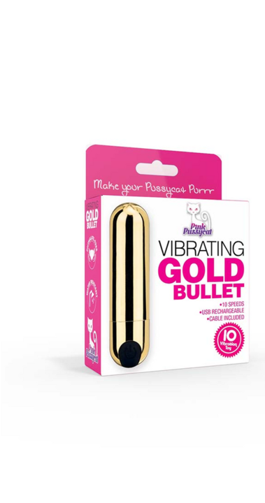Actual product image Pink Pussycat Vibrating Gold Bullet