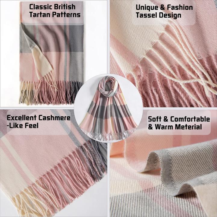 Produktbild Only-Bags.Store Winter Senior karierter Kaschmirschal, karierter Pashmina übergrosser Herbstschal Stolen