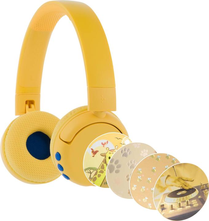 Productafbeelding Buddyphones kinderkoptelefoon draadloos POPFun (Geel)