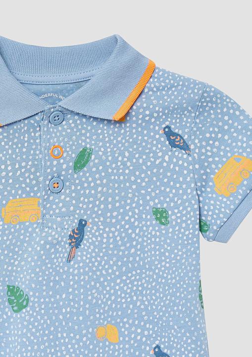 Produktbild S.Oliver Polo-Shirt Poloshirt aus Baumwolle mit All-over-Print (62)