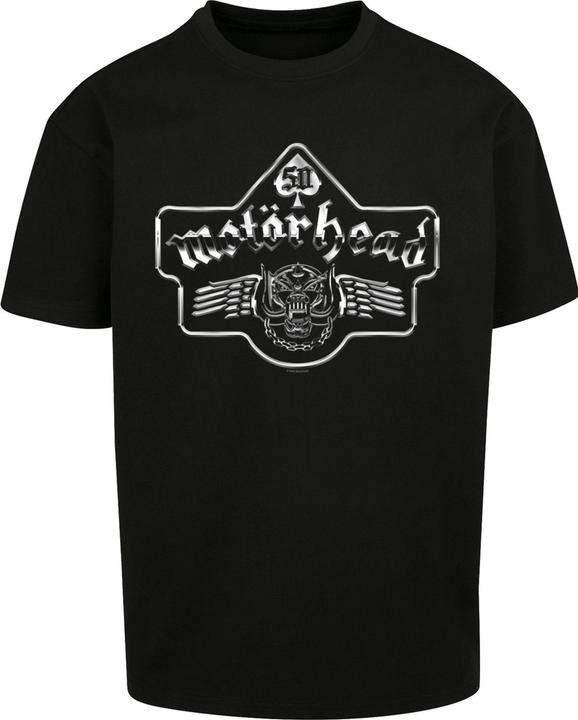 Produktbild Merchcode Motorhead - 50th Ace Wings Chrome Emblem Heavy Oversize Tee - 193773 (L)