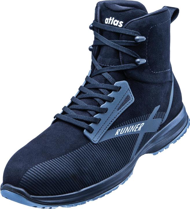 Atlas Scarpe Antinfortunistiche Runner 45 – Modello Neon Blue/Nero, Taglia 46 EU – Leggere E Traspiranti Per Lavoro E Tempo Libero