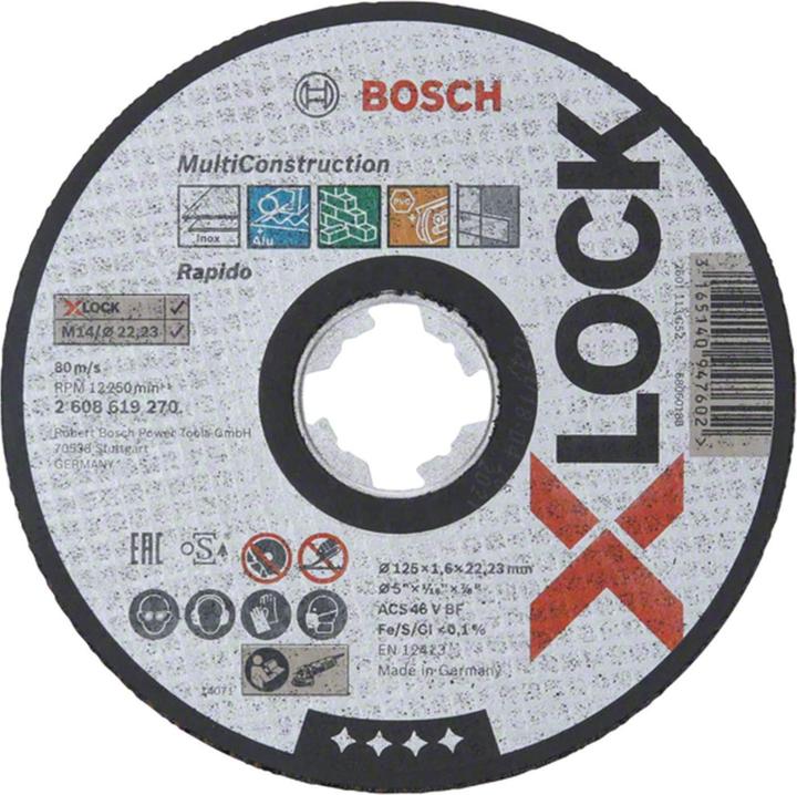 Produktbild Bosch Professional Zubehör PRO Multi Material X-Lock Trennscheibe, 125 x 1.6 x 22,23 mm