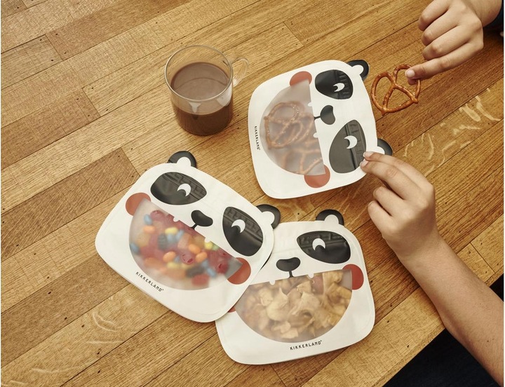 Produktbild Kikkerland Panda Zipper Bag (3 x)