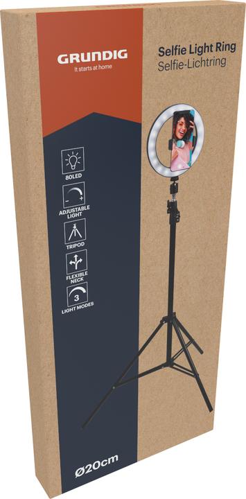 Actual product image Grundig Ringlight stand ⌀20cm 80 LEDs (Ring light)