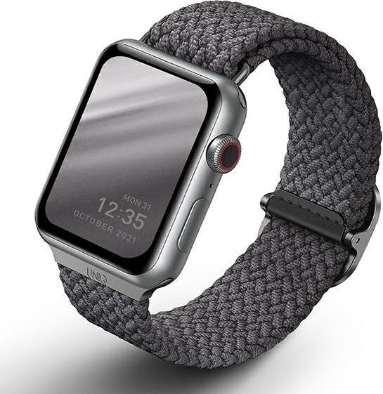 Actual product image Uniq Aspen Bracelet Tresse Apple Watch 44 42mm Gris Granite (45 mm, 44 mm, 42 mm, Plastic)