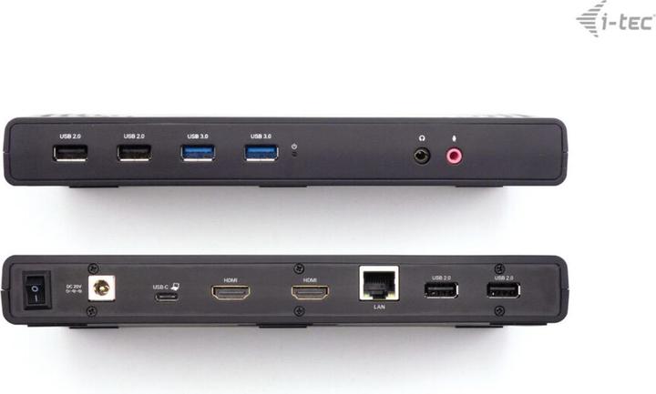 Produktbild i-tec USB 3.0 / USB-C / Thunderbolt Dual Display Docking Station + Power Delivery 100W (USB-C, 12 Ports)