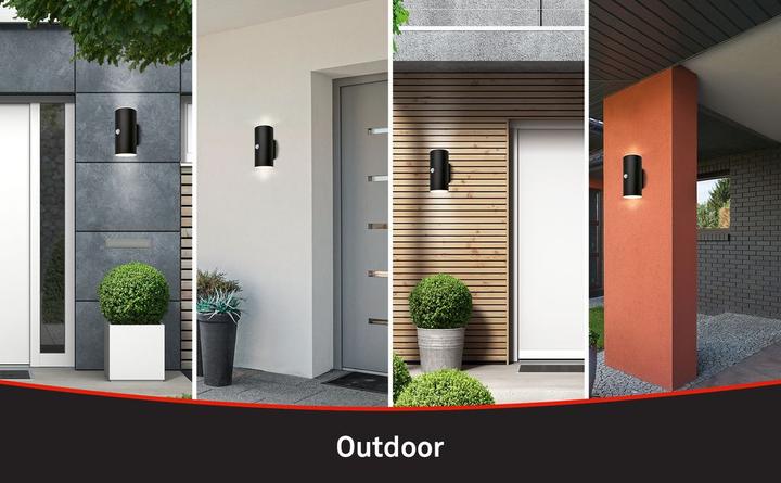 Image du produit Briloner Applique murale d'extérieur à LED rechargeable,capteur,noir,2xLED/6W (700 lm, IP44)