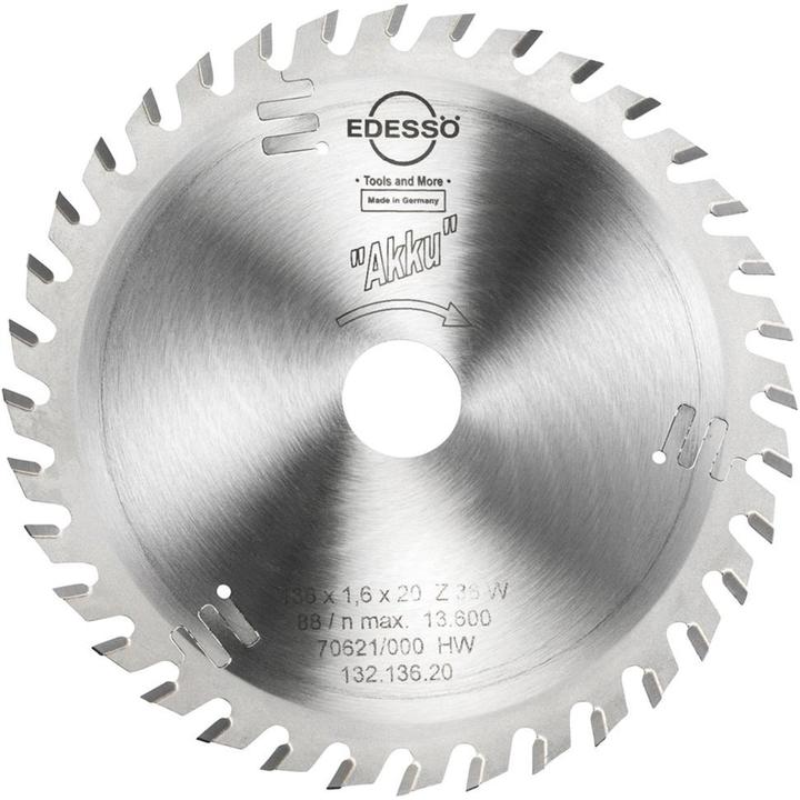 Produktbild Magni Edessö 13213620 HM-Kreissägeblatt Profi-Akku Mehrzahn HW, Z=36 W, 136 x 1,6/1,0 x 20 mm, Silber