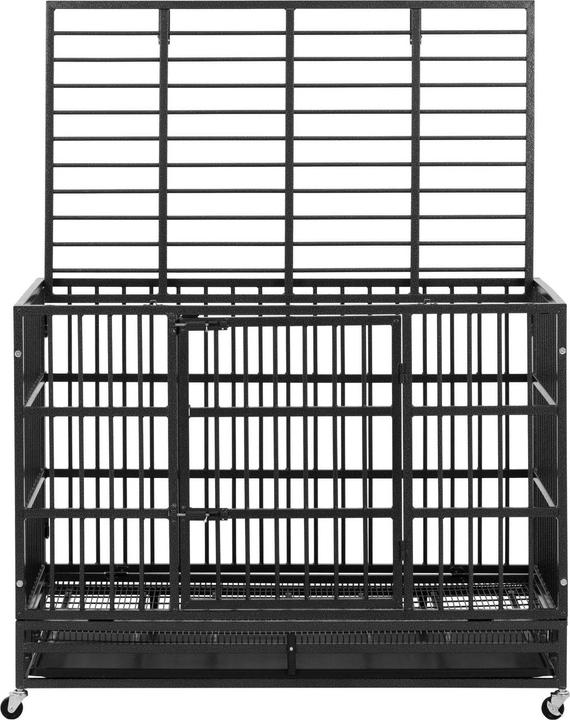 Actual product image Wiesenfield Heavy-Duty Dog Crate - 4 wheels - 2 lockable doors - 120 x 76 x 90.5 cm (Dog, Foldable, Lockable, Breathable)