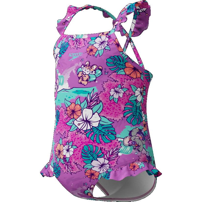 Speedo, Bambine, Costume da bagno intero, Learn to Swim Printed Frill Th, Multicolore, (116)